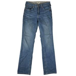 Ariat REAL Women's High Rise Straight Western Jeans Blue Size 28 Rodeo Country